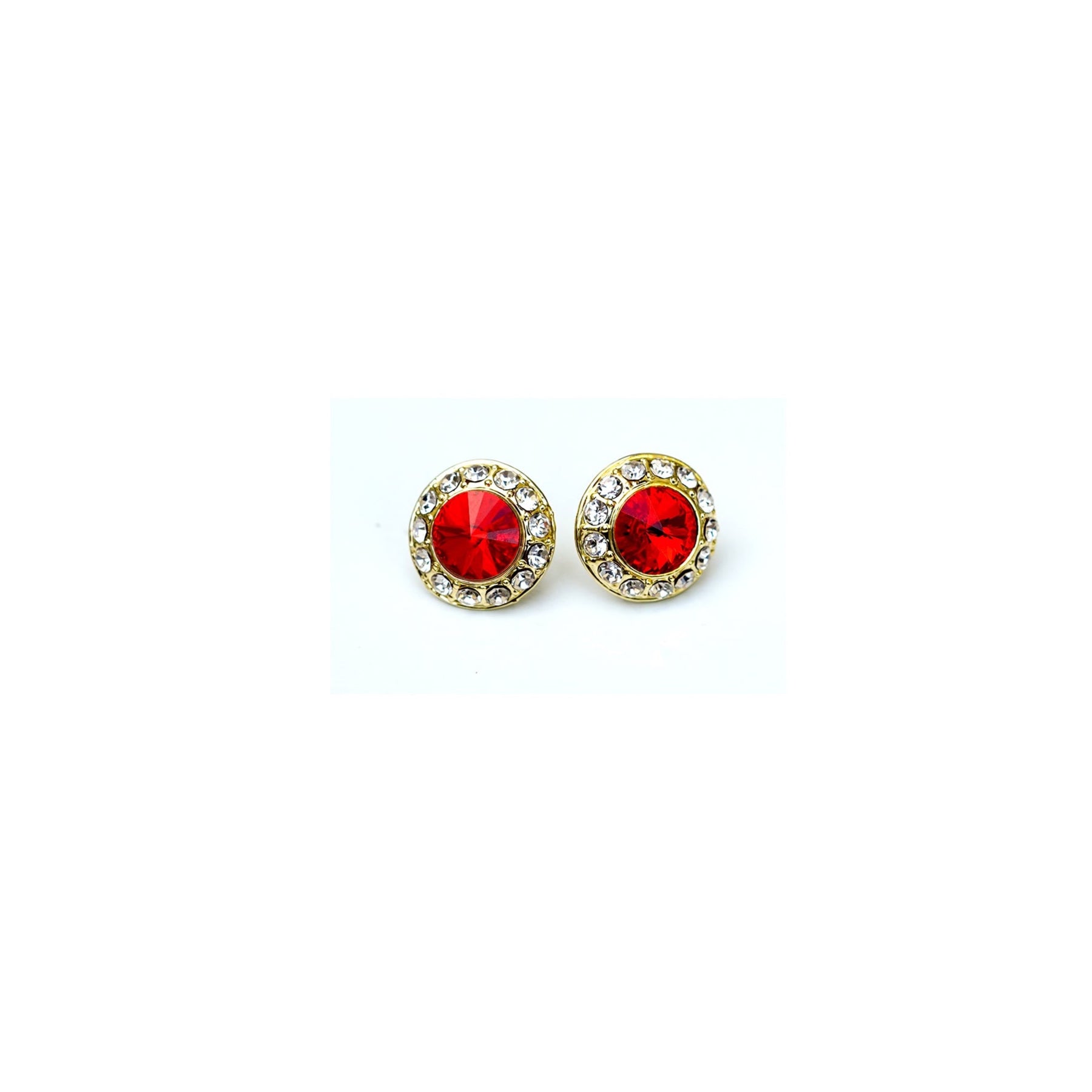 18mm Celestial Button Color Earrings - Gold Plate