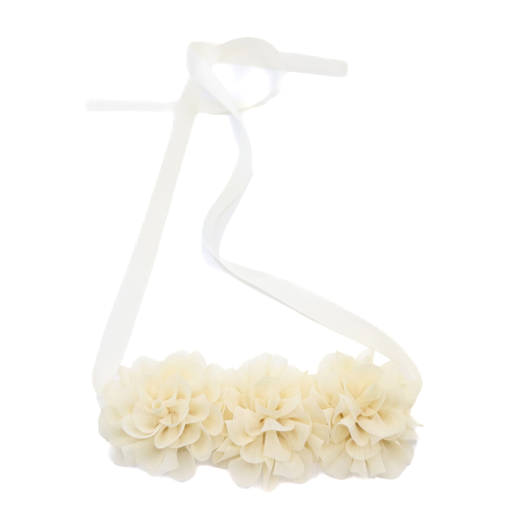 Floral Chiffon Satin Ribbon Tie