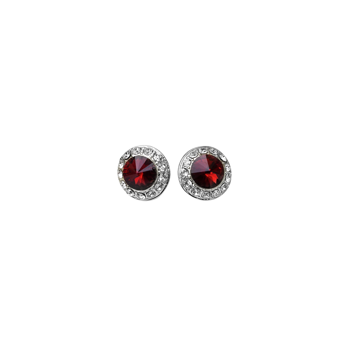 18mm Celestial Button Color Earrings - Silver Plate