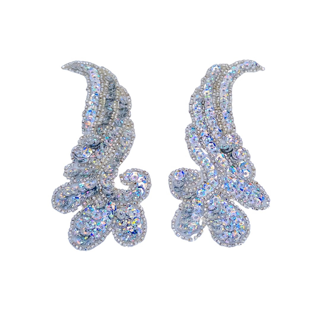 Velcro Sequin Wing Appliques pair