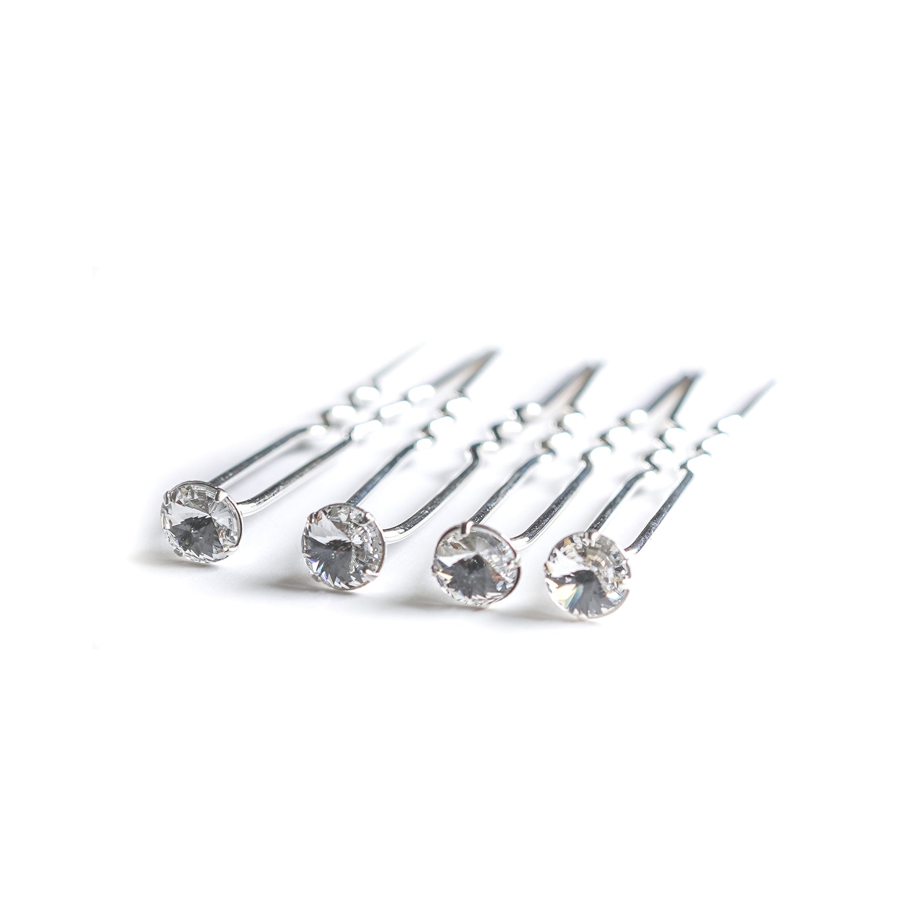 8mm Solitaire Stick Hair Pins 4-pack