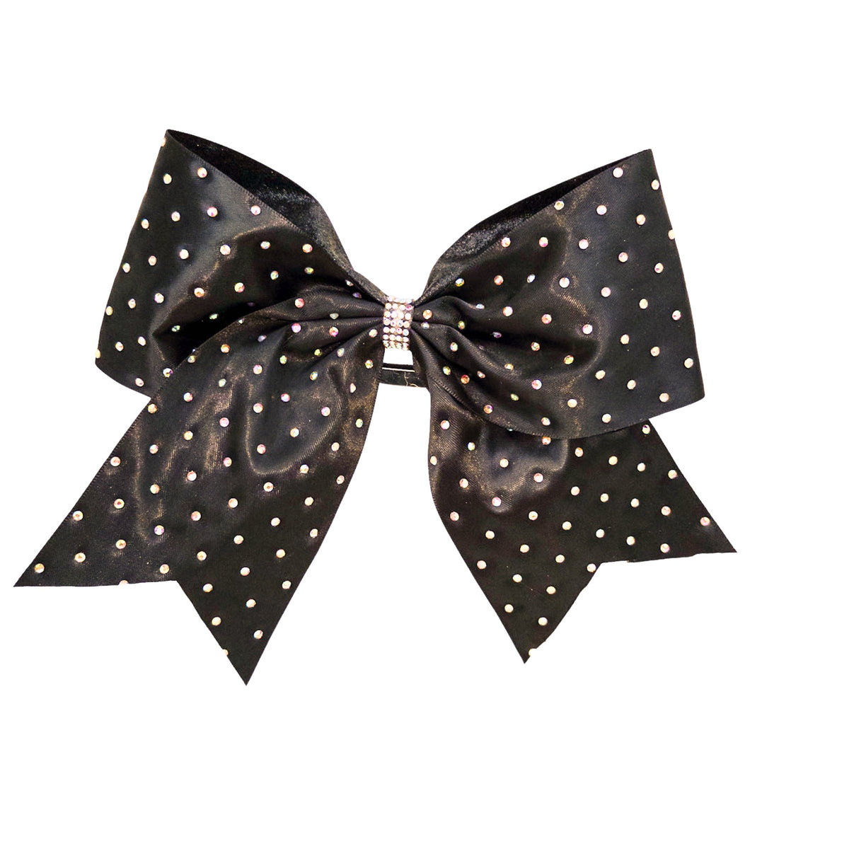 8" Satin Gem Glitter Bows w/ Elastic Band & Pinch Clip