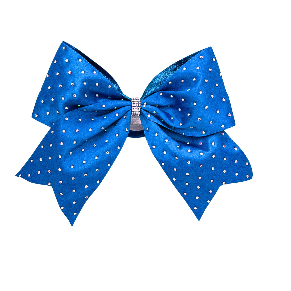 8" Satin Gem Glitter Bows w/ Elastic Band & Pinch Clip