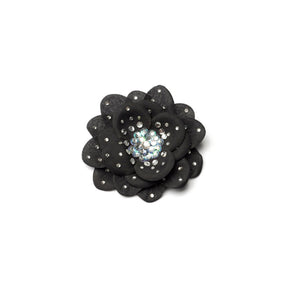 Crystal-Embellished Silk Flower Pinch Clip