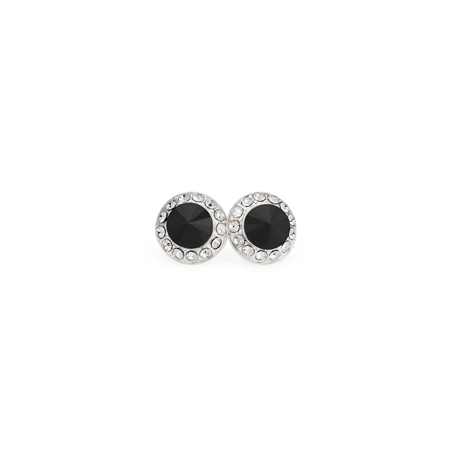 18mm Celestial Button Color Earrings - Silver Plate